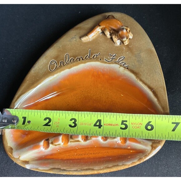 VINTAGE 1950’s ORLANDO FLORIDA ALLIGATOR ASHTRAY PORCELAIN  SMALL CHIP - Picture 13 of 14